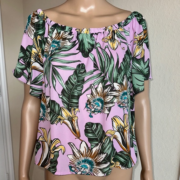 J. Crew Tops - J. Crew Tropical Floral Blouse - Pink and Green